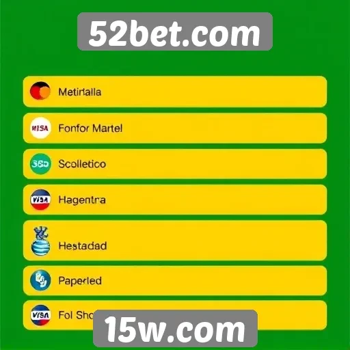 Métodos de pagamento disponíveis no 52bet.com